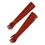 Guantes liso rojo (par) - PVC77595